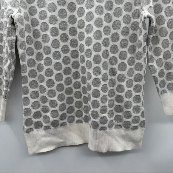 Halogen x Atlantic Specific White & Silver Glitter Long Sleeve Sweater Size M - Picture 4 of 10